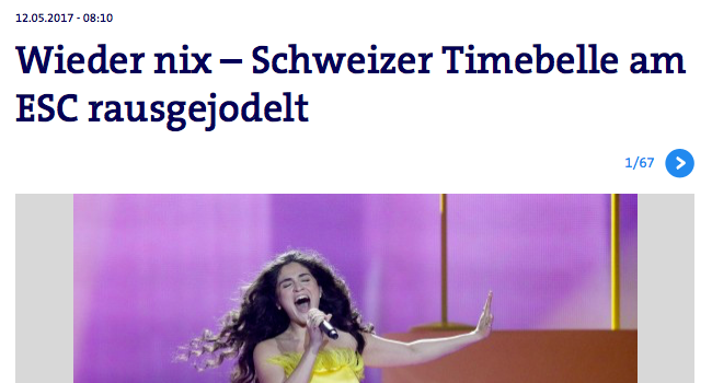 Timebelle Eurovision Song Contest 2017 Presse Ausscheiden